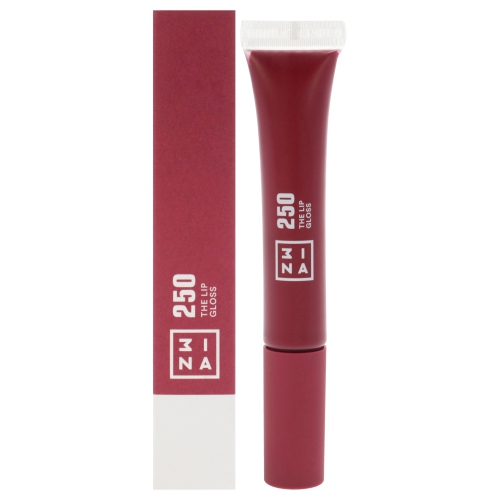 3INA  The Lip Gloss - 250 Dark Pink By for Women - 0.27 OZ Lip Gloss In Red