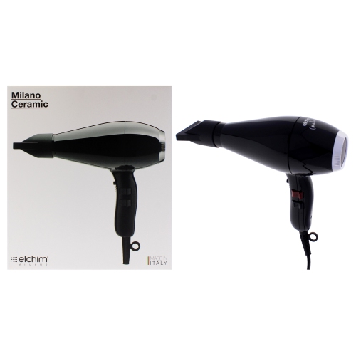 Milano Ceramic Hair Dryer - Black-Silver by Elchim for Unisex - 1 Pc Hair Dryer