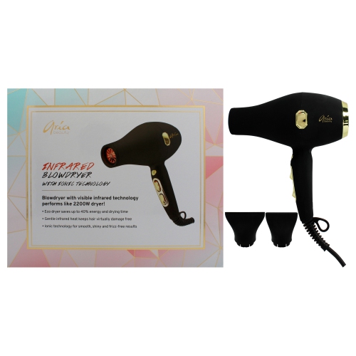ARIA BEAUTY  Infrared Blowdryer With Ionic Technology - By for Women - 1 PC Hair Dryer In Black