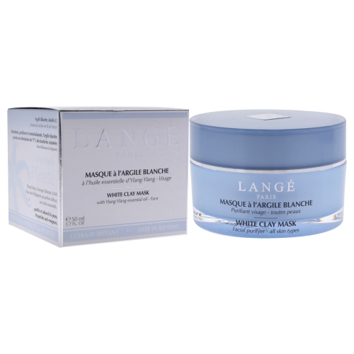 Masque en argile blanche purifiant profond de Lange pour masque unisexe 1,7 oz