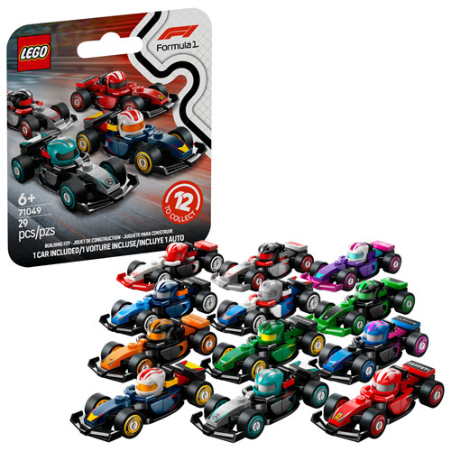 Image 1 de 6.. LEGO Minifigures : Voitures de course F1 de collection - 29 pièces - 1 figurine assortie