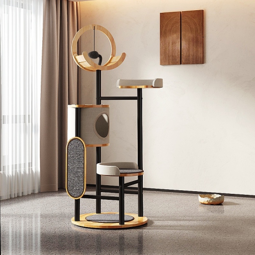 MiaoZan Solid Oak Cat Tree - Lively