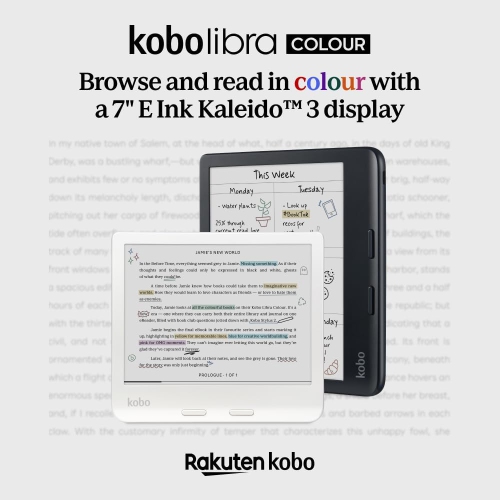 Kobo Libra Colour 7" Digital eReader with Touchscreen - White- Open Box