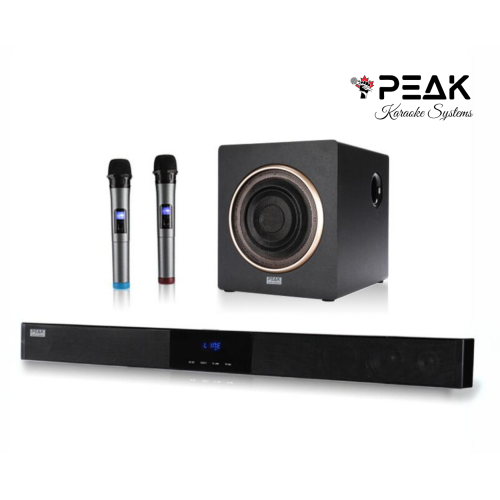PEAK Karaoke BLUETOOTH Soundbar with 2 wireless Mics and Subwoofer