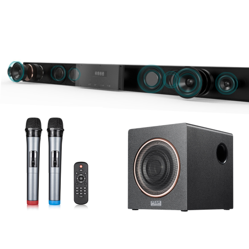 PEAK Karaoke BLUETOOTH Soundbar with 2 wireless Mics and Subwoofer