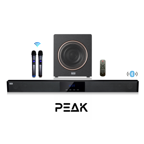 PEAK Karaoke BLUETOOTH Soundbar with 2 wireless Mics and Subwoofer