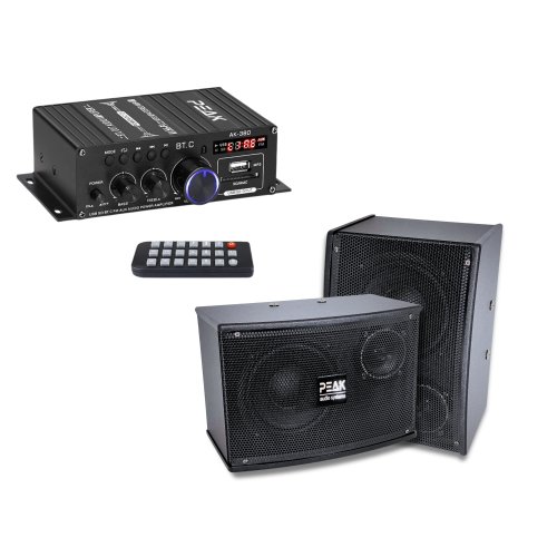 PEAK mini HI-FI BLUETOOTH Amplifier PK-AMP-006 WITH SPEAKERS PK-SPK-001