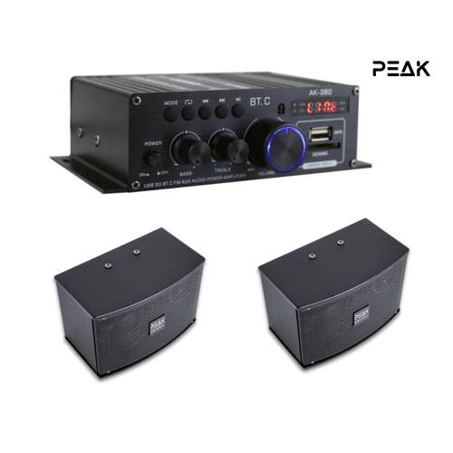 PEAK mini HI-FI BLUETOOTH Amplifier PK-AMP-006 WITH SPEAKERS PK-SPK-001