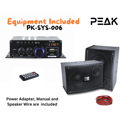 PEAK mini HI-FI BLUETOOTH Amplifier PK-AMP-006 WITH SPEAKERS PK-SPK-001