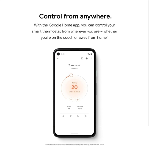 Google Nest Thermostat - Smart Thermostat for Home - Programmable WiFi Thermostat -Snow by GOOGLE - Refurbished condition - Image 2