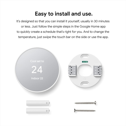 Google Nest Thermostat - Smart Thermostat for Home - Programmable WiFi Thermostat -Snow by GOOGLE - Refurbished condition - Image 3