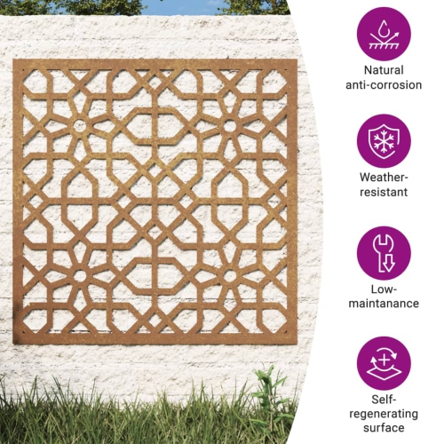 vidaXL Garden Wall Decoration 55x55 cm Corten Steel Moorish Design