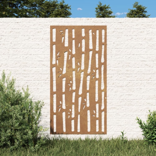 Décoration murale de jardin vidaXL 105 de 55&nbsp;cm en acier au maïs et en bambou