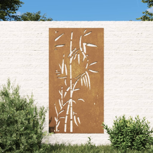 Décoration murale de jardin vidaXL 105 de 55 cm en acier au maïs et en bambou