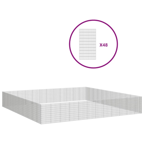 vidaXL Free Range Animal Enclosure 48-Panel 54x100 cm Galvanised Iron