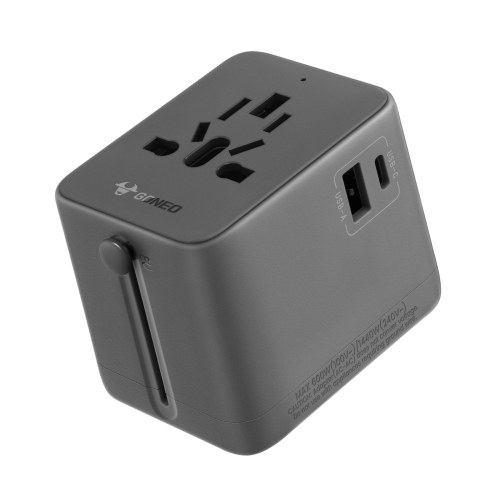 GONEO Universal Travel Adapter, 15W International Power Adapter 6A 1 USB C 1 USB A Ports, Plug Adaptor Travel Worldwide, Travel Charger Outlet Conver