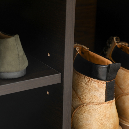 HOMCOM – Banc d'entrée à chaussures avec coussin rembourré en polyuréthane, rangement dissimulé pour chambre à coucher de couloir, noir