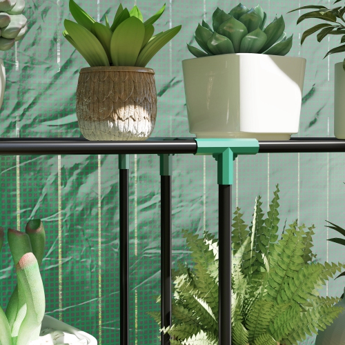 Mini serre Outsunny avec 3 tablettes, maison chaude portative avec porte enroulable pour intérieur extérieur, 39 x 4 x 59,1 po, vert
