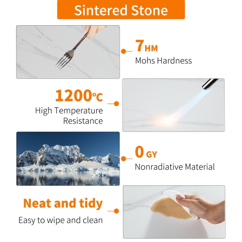 2 Tier Square Coffee Table:Modern Sofa Beside Table White Marble Nightstand End Table Storage Home Furniture with Metal Frame for Home Office Black