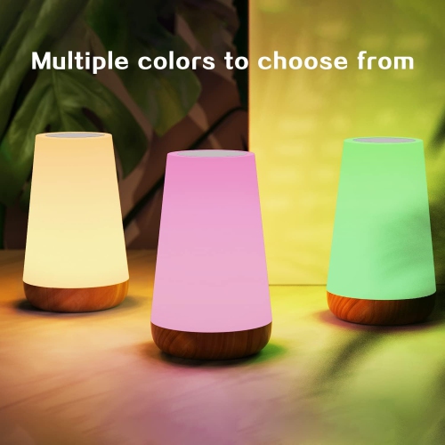 Lampe tactile Veilleuse pour enfant Lampe de table de chevet rechargeable à intensité réglable Télécommande et fonction de minuterie Lumière blanche