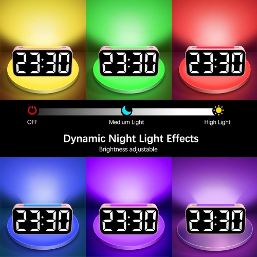 Loud Alarm Clocks for Bedrooms Heavy Sleepers, Digital Clock with Night Light, Large Display, Dual Alarm, Snooze, Dimmable Bedside Alarm Clock for