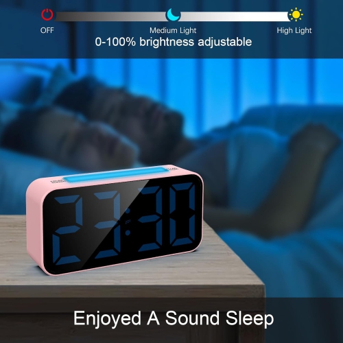 Loud Alarm Clocks for Bedrooms Heavy Sleepers, Digital Clock with Night Light, Large Display, Dual Alarm, Snooze, Dimmable Bedside Alarm Clock for