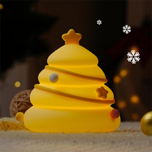 HTUTWOO  Christmas Tree Night Light，led Squishy Christmas Tree Lamp, Dimmable Silicone Light Up Room Decor Nursery Nightlight, Rechargeable Cute