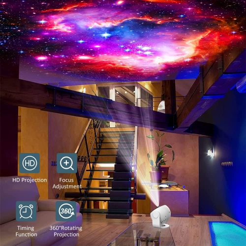Star Projector,Planetarium Projector for Bedroom Ultra Clear Galaxy Night Light with 4K Replaceable 12 Galaxy Discs 360 Degree Rotation Real Sky