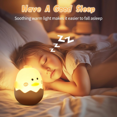 Night Light Kids, Baby Night Light with Touch Dimming Function, Rechargeable Led Night Lamp, Kawaii Deco Silicone Nightlight, for Children's Room,