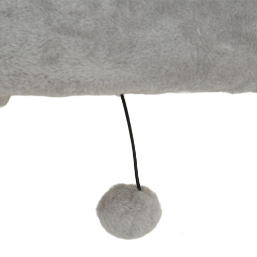 PawHut Cat Wall Shelves, 4PCs Cat Shelves with Scratching Post, Jumping Platforms, Ladder, Condo, Ceiling Wall Mounted Cat Climber, Light Grey