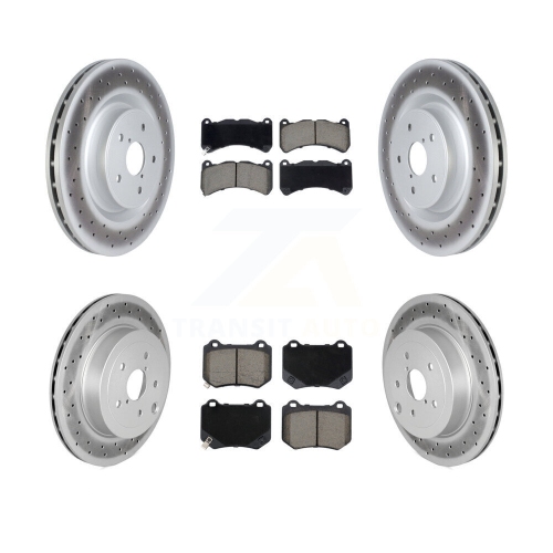 TRANSIT AUTO  Front Rear Coated Disc Brake Rotors And Ceramic Pads Kit for 2018-2020 Subaru Wrx Sti Kgc-102517