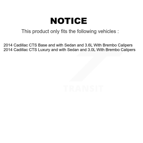 Ensemble plaquettes de frein en céramique et patins de stationnement avant arrière pour CTS de Cadillac avec étriers Brembo KCN-100817