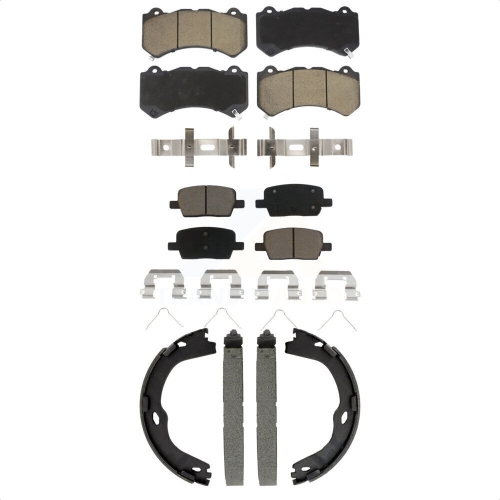 TRANSIT AUTO  Front Rear Ceramic Brake Pads And Parking Shoes Kit for Chevrolet Camaro Kcn-100828