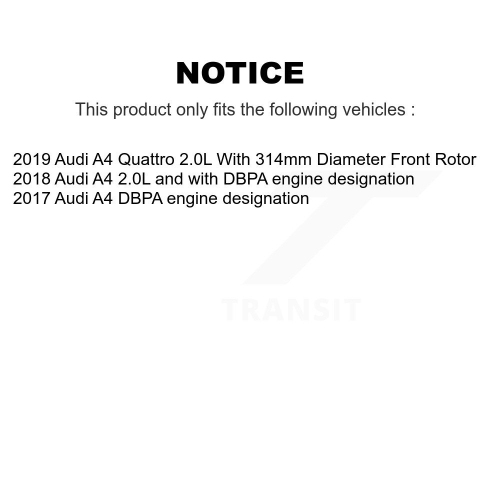 Plaquettes de frein à disque semi-métalliques à l'avant et capteur d'usure supplémentaire pour Audi A4 Quattro KPW-100212