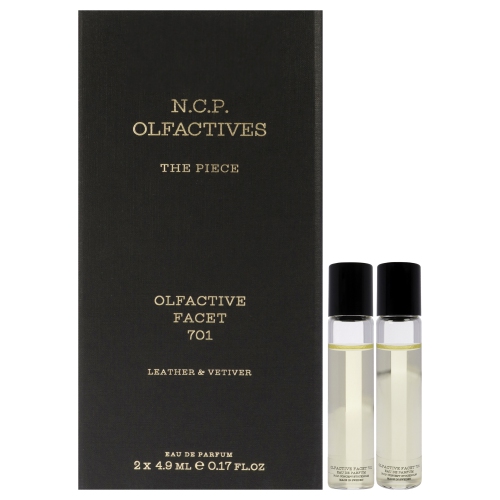 NCP  The Piece - By for Unisex - 3 PC 2 X 4.9Ml Olfactive Facet -701 Leather And Vetiver Edp Roll On, Necklace In Gold