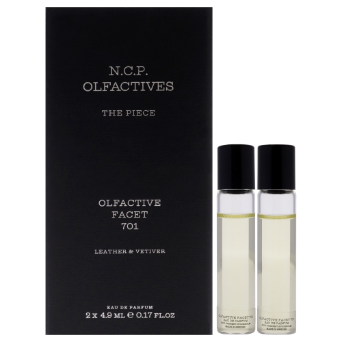 NCP  The Piece - By for Unisex - 3 PC 2 X 4.9Ml Olfactive Facet -701 Leather And Vetiver Edp Roll On, Necklace In Silver