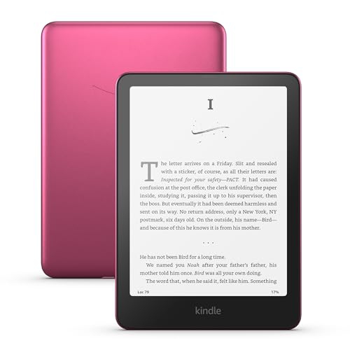 Kindle Paperwhite édition Signature d'Amazon - éclairage avant à réglage automatique, chargement sans fil, semaines d'autonomie - Framboise métallique