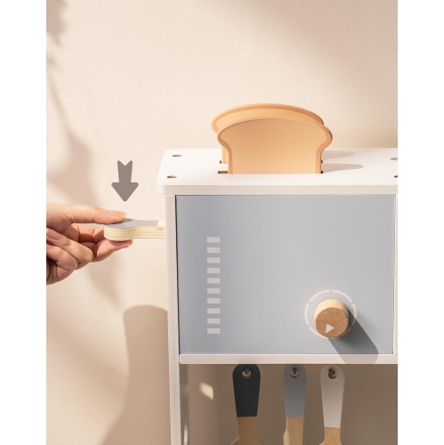 Cuisine jouet pour enfants de ROBUD - Cuisine jouet en bois avec jardinière, Ensemble de cuisine de prétend Montessori avec machine à glaçons et four