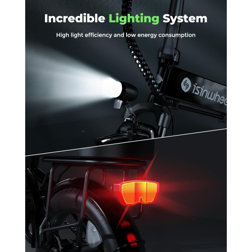 isinwheel U3 Foldable Adults Electric Bike - Black