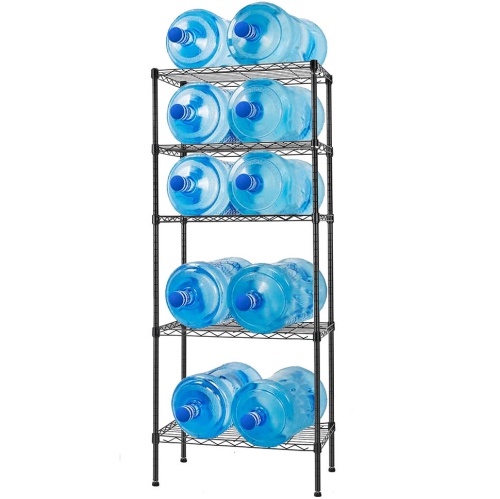 5-Tier Wire Shelving Unit, Metal Adjustable Garage Tool Standing Storage Shelves Rack, 23.62"L x 13.78"W x 59"H