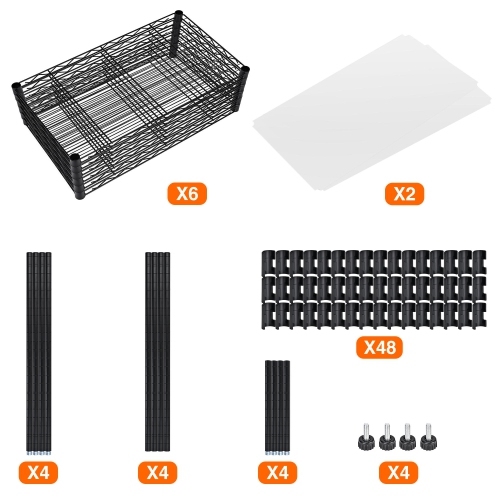 6-Tier Wire Shelving Unit, Freestanding Garage Storage Rack Organizer Utility Shelves Hold up to 660LBS, 23.6"W x 13.7"D x 70.8"H