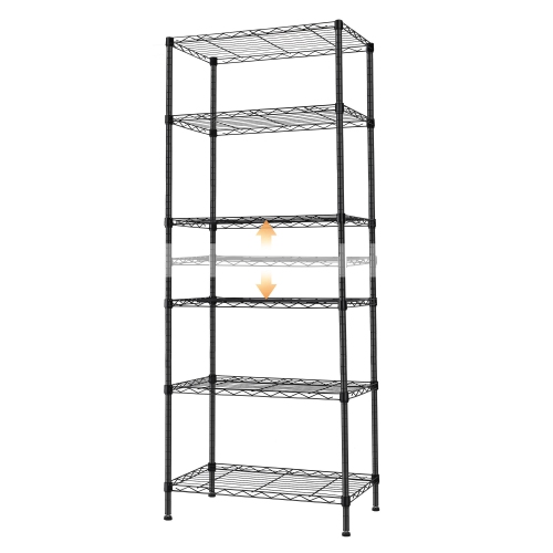 6-Tier Wire Shelving Unit, Freestanding Garage Storage Rack Organizer Utility Shelves Hold up to 660LBS, 23.6"W x 13.7"D x 70.8"H