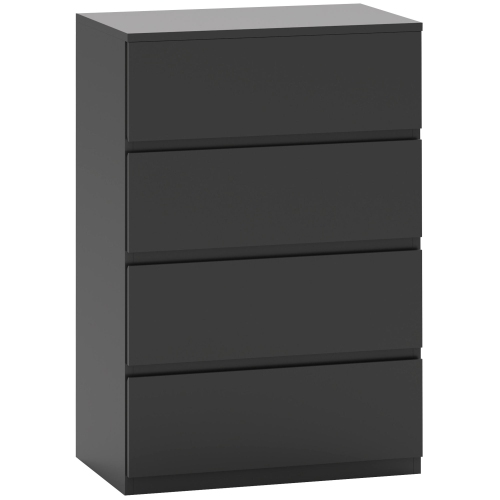 HOMCOM – Commode à tiroirs, armoire de rangement à 4 tiroirs pour chambre à coucher, noir