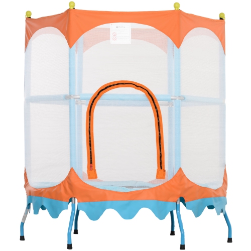 Trampoline pour enfants de Qaba, mini trampoline d'intérieur/extérieur/mini trampoline d'extérieur 4,6 pi avec guidon, filet de sécurité, cadeaux d'a