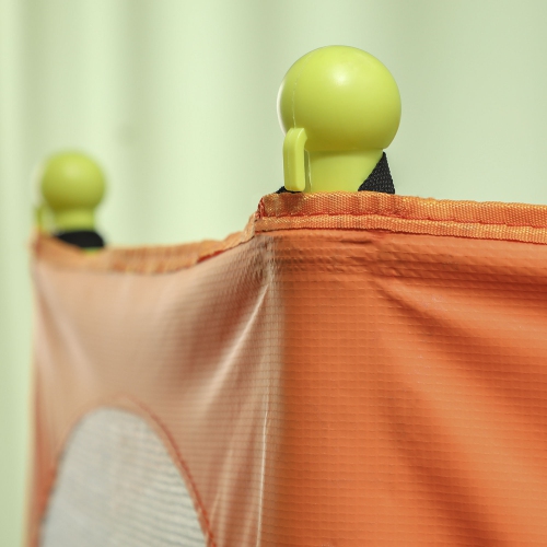 Qaba Trampoline for Kids, 4.6FT Toddler Trampoline Indoor Outdoor Mini Recreational Trampoline with Handlebar, Safety Enclosure Net, Birthday Gifts