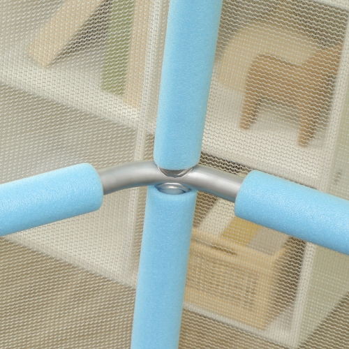 Qaba Trampoline for Kids, 4.6FT Toddler Trampoline Indoor Outdoor Mini Recreational Trampoline with Handlebar, Safety Enclosure Net, Birthday Gifts