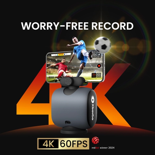 Chameleon AI Powered Sports Action Camera, Sports Gimbal Tracking System with Team and Player Tracking, COMS 4K Video, 360° Rotation, 120° FOV, Live