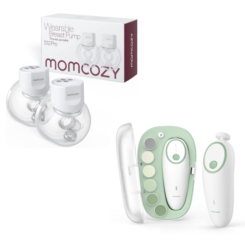 Tire-lait portable Momcozy S12 Pro & Tondeuse à ongles Momcozy Baby, électrique, rechargeable, cadeau pour la fête prénatale