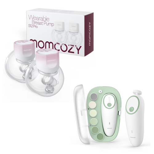 Tire-lait portable Momcozy S12 Pro & Tondeuse à ongles Momcozy Baby, électrique, rechargeable, cadeau pour la fête prénatale