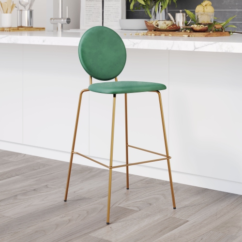 Odessa Barstool Green & Gold
